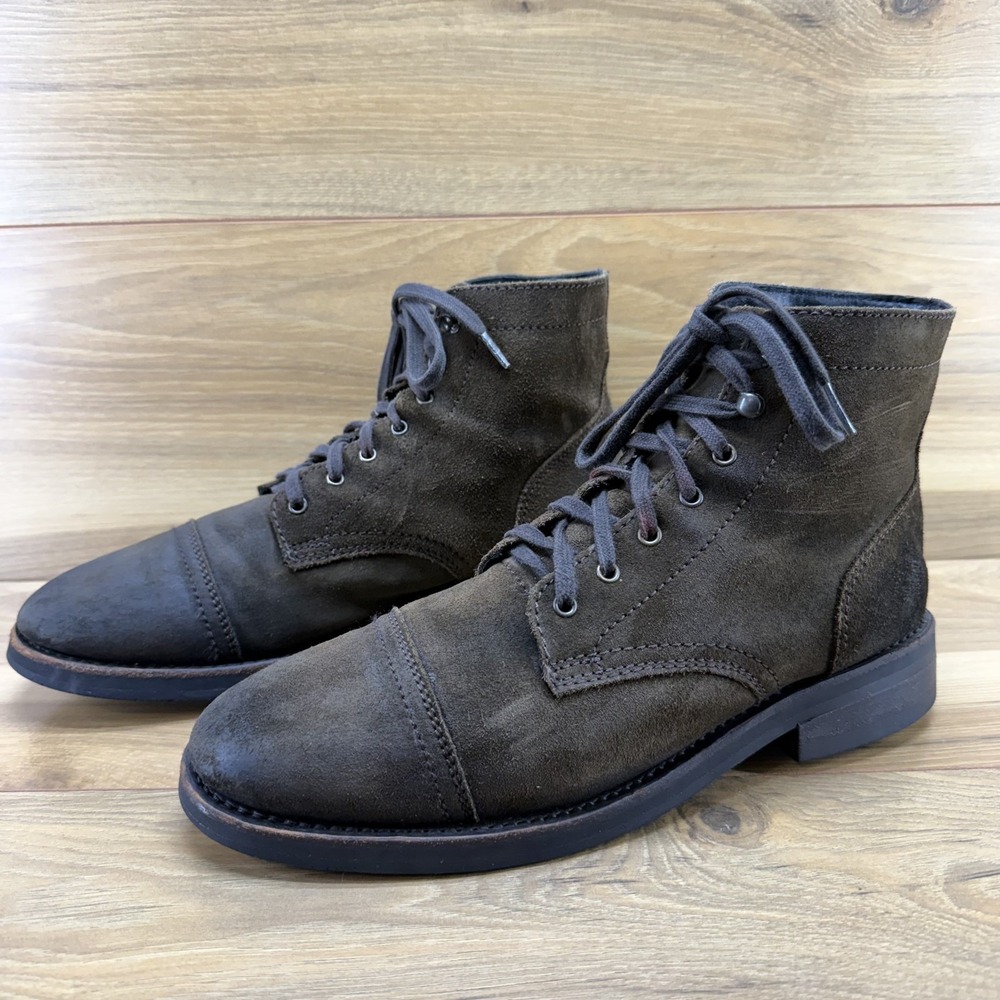 Thursday Boots Captain Dark Olive Suede Mens 10 Cap Toe Business Casual Classic